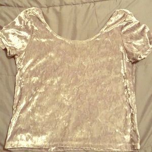 Silver velvet crop top